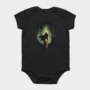 Dark Persuit - Halfling Fleeing from a Black Rider - Fantasy Baby Bodysuit